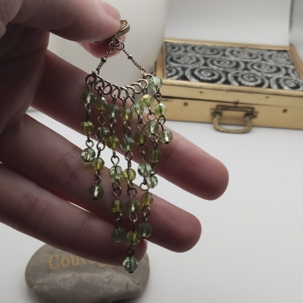 Green sprinkle rain‎ necklace pendant